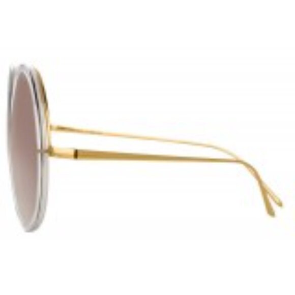 Linda Farrow  Round Sunglasses - Clear Gold main image 6